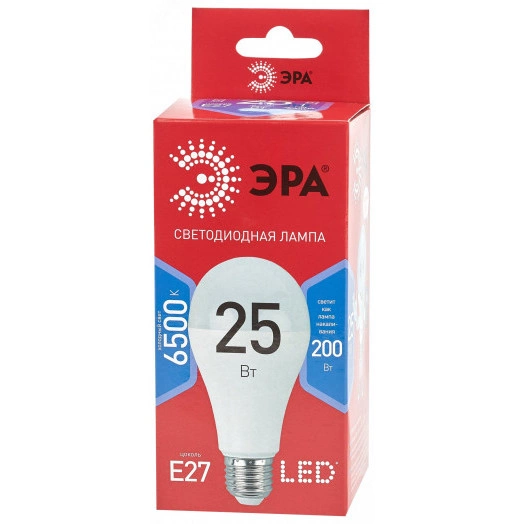 LED лампа A65-25W-865-E27 R ЭРА (диод, груша, 25Вт, холодный, E27) (10/100/1200)