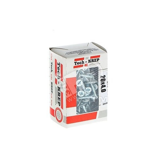 Шуруп универсальный 4х20 потайная головка, остроконечный, оцинкованный (200шт) - коробка