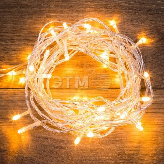Гирлянда домашняя Твинкл Лайт 6 м, прозрачный ПВХ, 40 LED, цвет Теплый Белый