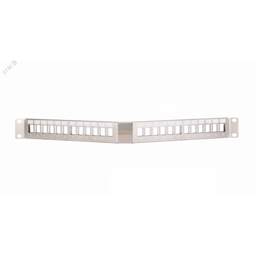 Патч-панель 19д 1U угловая наборная под 24 модуля Keystone UTP/STP металлик