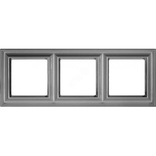 Рамка 3-местная для вертикальной и горизонтальной установки. Серия- Eco DECO. Материал- термопласт. Цвет- алюминий (крашеный)