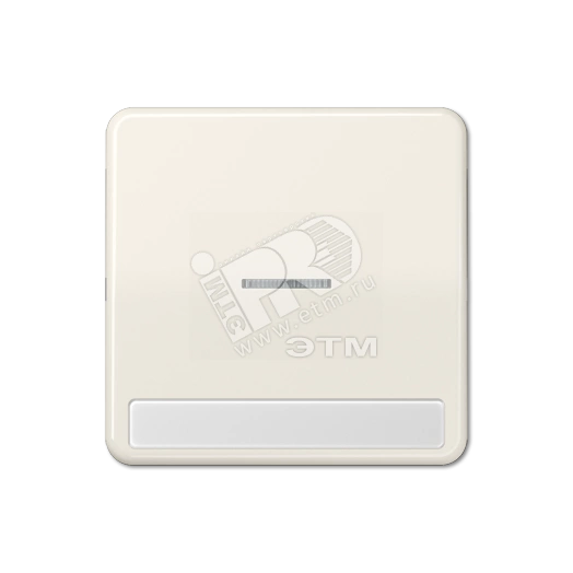 Клавиша с окошком для выключателя с подсветкой и полем для надписи  слоновая кость