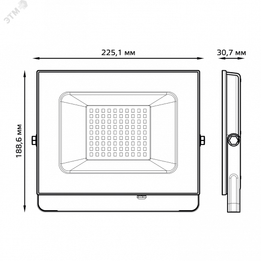 Прожектор светодиодный ДО-70 Вт 7150 Лм 3000К IP65 175-265 В черный LED Elementary Gauss