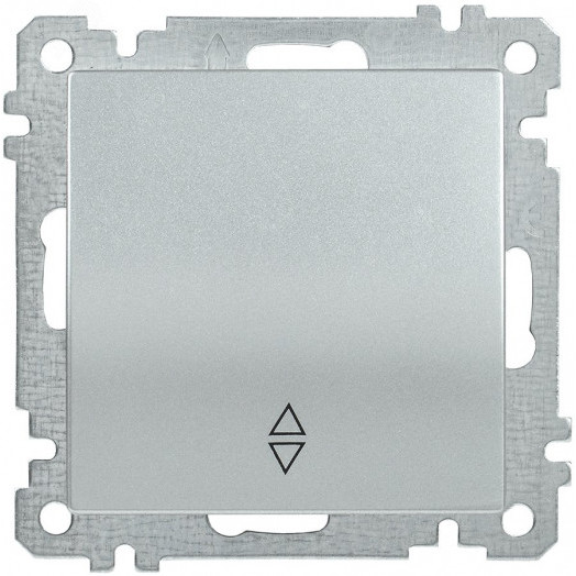 ВС10-1-2-Б Выключатель одноклавишный проходной 10А BOLERO серебрянный IEK