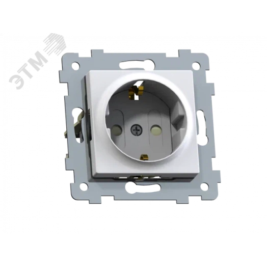 Аксиома Механизм розетки одноместной с заземляющим контактом и шторкой скрытой установки РС16-454,  слоновая кость