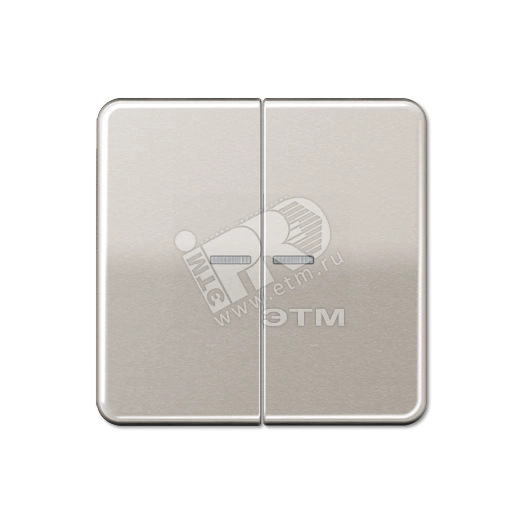 Клавиши для сдвоенных выключателей с подсветкой  платина