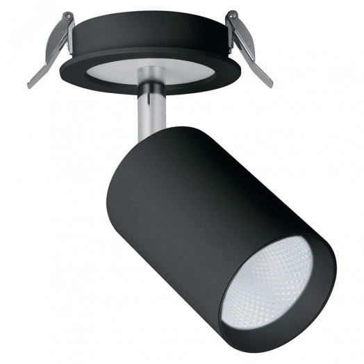 Светильник светодиодный ДВО-10w 4000К 900Лм со светодиодной подсветкой 3w наклонный черный