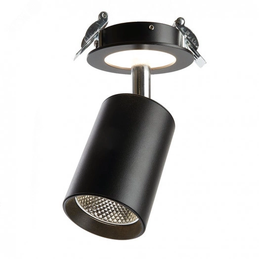 Светильник светодиодный ДВО-10w 4000К 900Лм со светодиодной подсветкой 3w наклонный черный