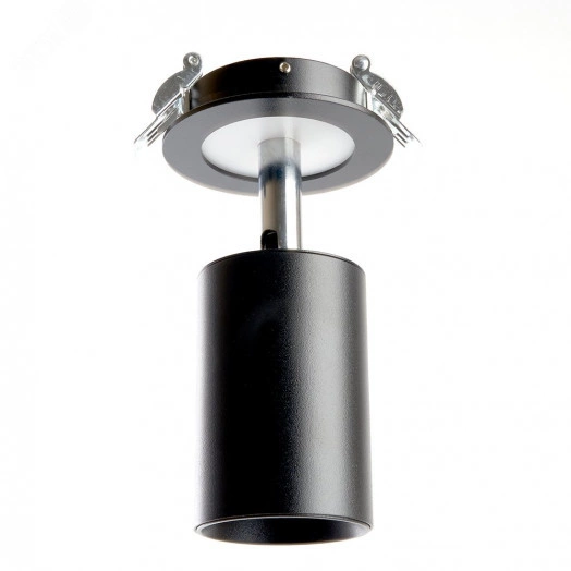 Светильник светодиодный ДВО-10w 4000К 900Лм со светодиодной подсветкой 3w наклонный черный