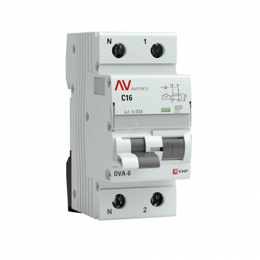 Автомат дифференциальный DVA-6 1P+N 50А (C) 30мА (A) 6кА AVERES