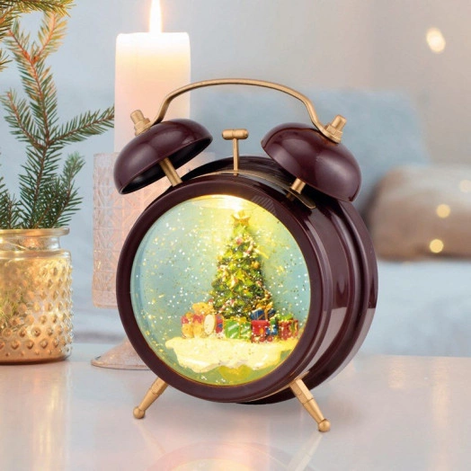 Декоративный домашний светильник Часы с эффектом снегопада NEON-NIGHT