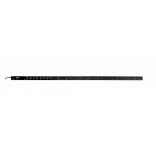 Блок розеток TLK SW - Switched Вертикальный 21 розеток C13 3 розетки С19 макс. нагрузка 32 А шнур питания 3 м. Вилка 1-фазная 32А 250В IEC 60309 Защита 16А  цифровое измерение силы тока на входе металлический корпус макс. мощность 8000 Вт 1778*4