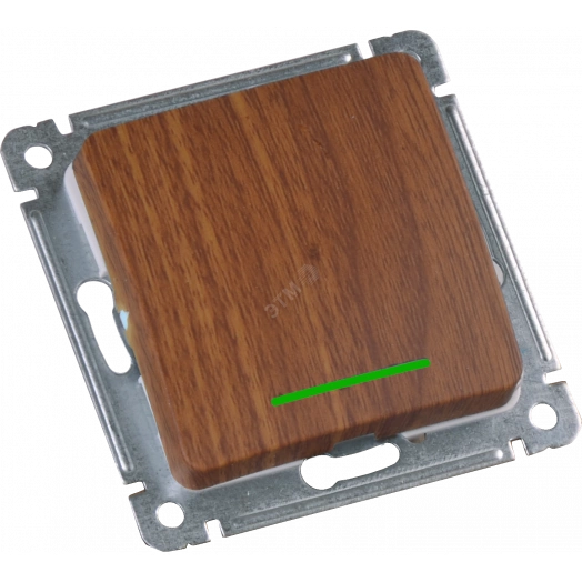 MASTER Звонковая кнопка с индикацией, одноклавишная скрытой установки, в рамку, дуб