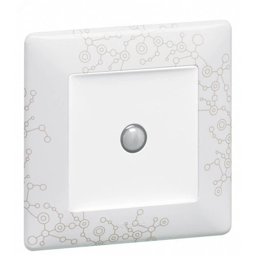 Valena LIFE Переключатель со встроенным датчиком движения 160° С лицевой панелью Безвинтовые зажимы Белый