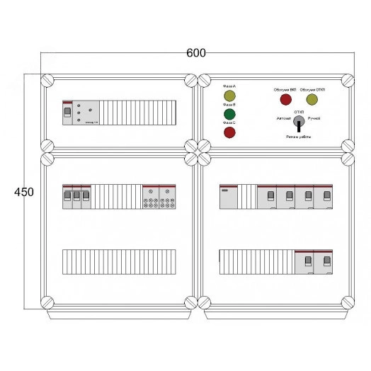 Щит управления электрообогревом DEVIBOX HR 6x1700 D316 (в комплекте с терморегулятором и датчиком температуры)