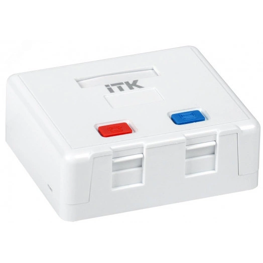 Корпус настенной розетки для 2 модулей Keystone Jack