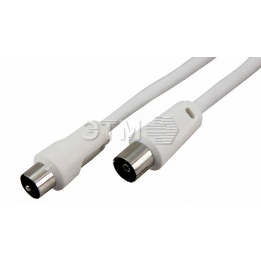 Шнур ТВ гнездо - ТВ штекер, длина 1,5 метра, белый