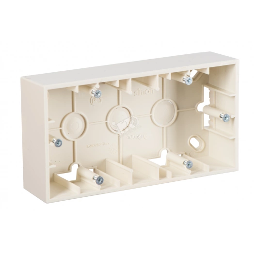 Simon15 Коробка для наружного монтажа на 2 поста слоновая кость