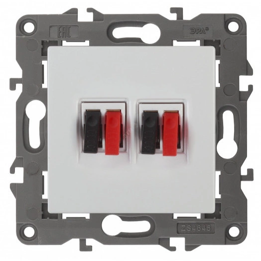 Розетка аудио двойная, Эра Elegance, белый, 14-3112-01