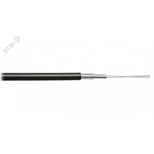 Кабель волоконно-оптический, 8 волокон, SM 9/125 G.657.A1, внешний, со стальной лентой, 2.7кН, PE, черный