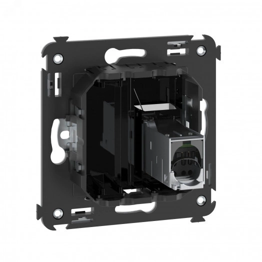 Avanti Компьютерная розетка RJ-45 в стену кат.5e  одинарная экранированная Черный квадрат