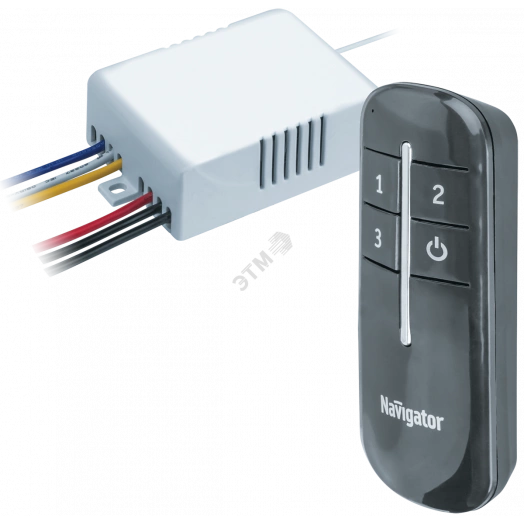 Выключатель дистанционный NRC-SW01-1V1-3 с        пультом, 3 канала, 3х1000Вт