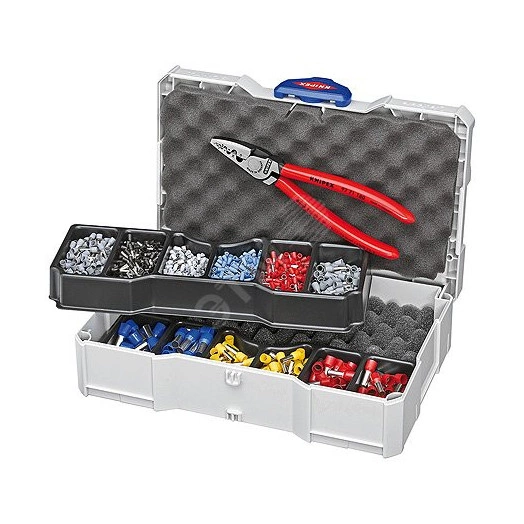 Набор контактных гильз в систейнере пресс-клещи KN-9771180 гильзы контактные изолированныеованные 05мм 075мм 1мм 15мм по 200шт 25мм - 150шт 4мм 6мм - 75шт 10мм - 50шт 16мм - 40шт