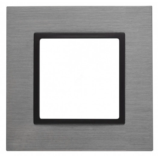 Рамка на 1 пост, металл, Эра Elegance, титан+антр, 14-5201-42