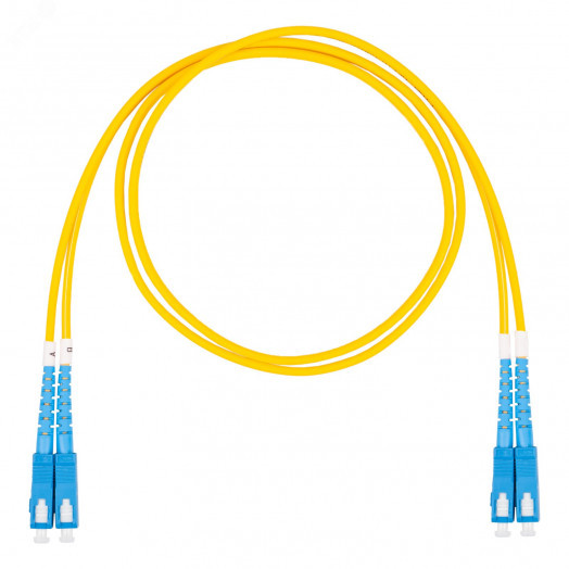 Шнур оптический коммутационный (патч-корд), SC-SC, дуплекс (duplex) OS2, нг(А)-HF, желтый, 1,0 м