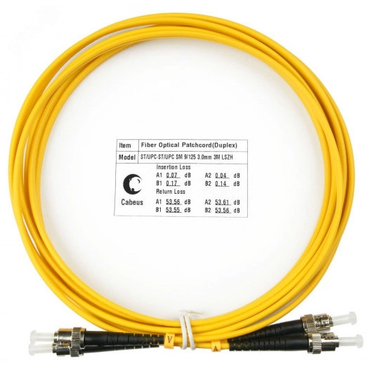 Шнур оптический duplex 3м ST-ST 9/125 sm  LSZH FOP(d)-9-ST-ST-3m