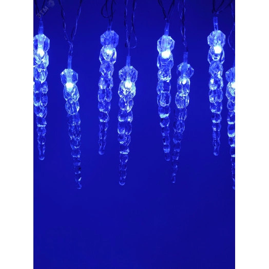 Гирлянда нить Сосульки, синий, 3,8 м, 220 V, длина провода 1,5 м, 20 LED, IP20 ЕGNIG - IC ЭРА