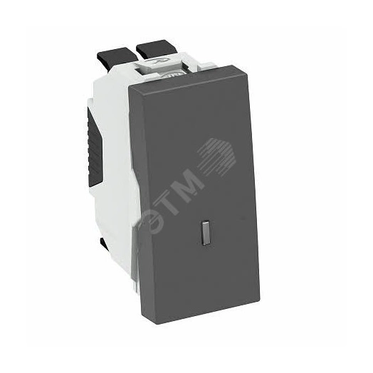 Переключатель 1-полюсный с подсветкой, 10 A / 250 В (черный)