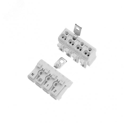 Клемма пружинная соединительная КСП 4-полюсная с заземлением и с монтаж