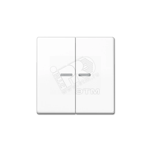 Клавиши для сдвоенного выключателя с окошком для подсветки  белые