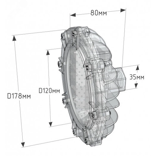 ДСП-28Вт, IP65, 3550Лм, 5000К, на крюк/трубу 3/4