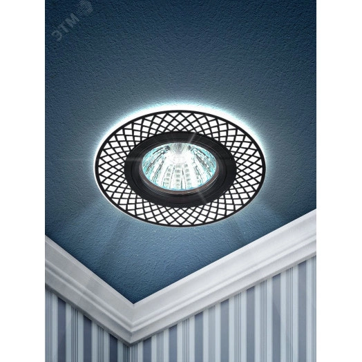 DK LD42 WH/BK Точечные светильники ЭРА декор cо светодиодной подсветкой MR16, белый/черный