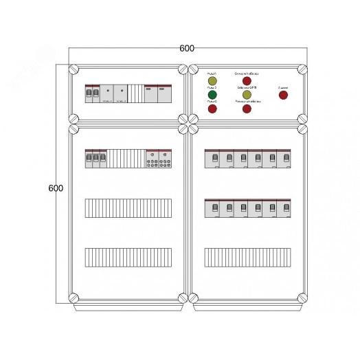 Щит управления электрообогревом DEVIBOX FHR 6x2800 D330 (в комплекте с терморегулятором и датчиком температуры)