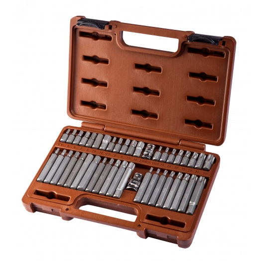 Набор вставок-бит и переходников 3/8'', 1/2''DR, 42 предмета