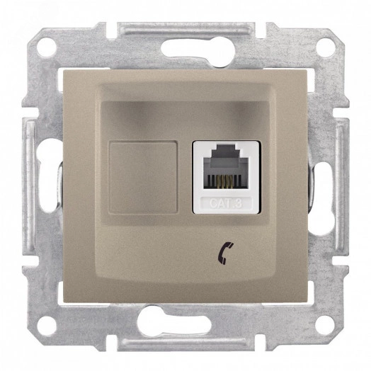 Sedna Розетка телефонная RJ11 в рамку титан