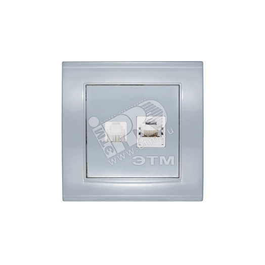 Розетка Бриллиант компьютерная + TF серебро