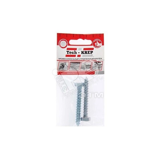 Шуруп DIN571 8х60 сантехнический, шестигранная головка (2шт) - пакет