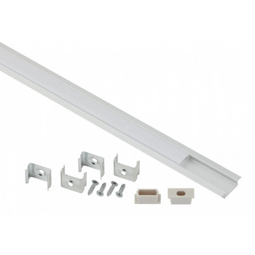 Комплект с врезным анодированным профилем с фланцем CAB251 21х6мм, 2м (5/80/2400) ЭРА