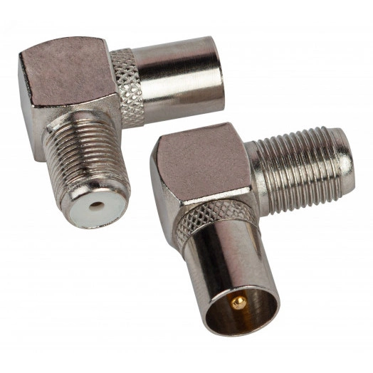 Переходник Simple RS-A04 гнездо F-штекер TV угловой