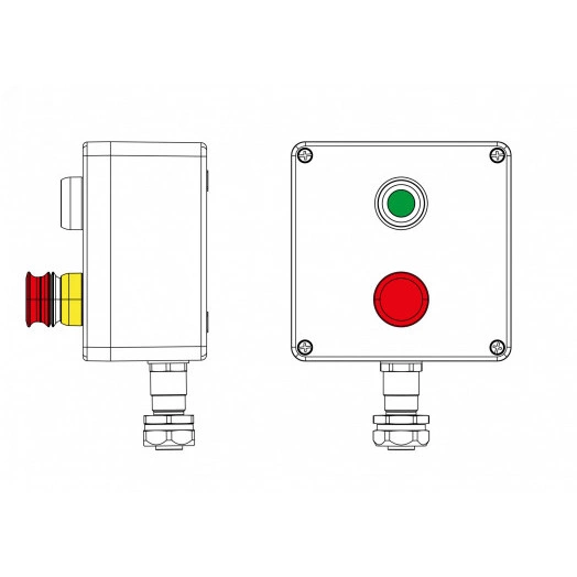 Взрывозащищенный пост управления GRP Взрывозащищенный пост управления GRP CPE-P-05-(1xP1G(11)-1xP3E(11))-1xKAEPM2MHK-20(C)1Ex d e IIC Т5 Gb / Ex tb IIIC T95°C Db IP66 / КЗ