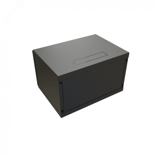 "Шкаф настенный 19-дюймовый 19"" 9U 500x600х450мм стеклянная дверь с перфорацией  ручка с замком  черный RAL 9004 WRline WR-TW-0945-GP-RAL9004"