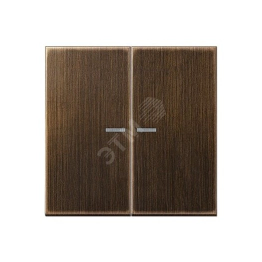 Клавиша 2-я для выключателей и кнопок  с окошком для подсветки. Серия LS990  Материал- металл  Цвет- античная латунь