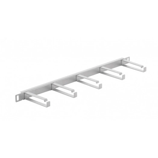 Органайзер кабельный горизонтальный 19' 0.5U, 5 колец, металлический, цвет серый (RAL7035)