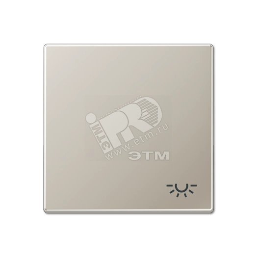 Клавиша для выключателя с символом  освещение   благородная сталь