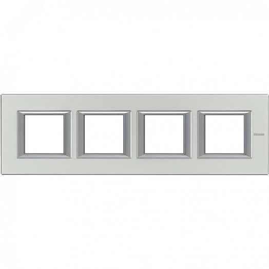 Axolute Рамка 2х4 поста 71мм горизонтальная алюминий