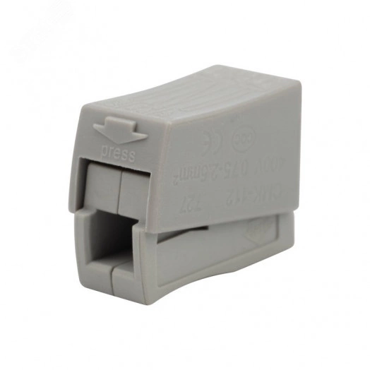 Строительно-монтажная клемма СМК 224-112 для свет-ка на 2 проводника, белая 5шт